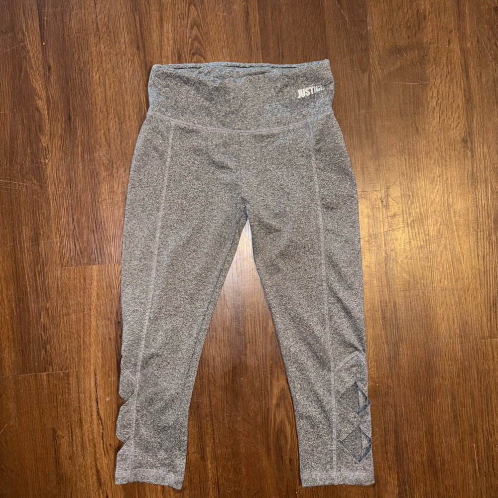 Girls Justice cropped gray leggings